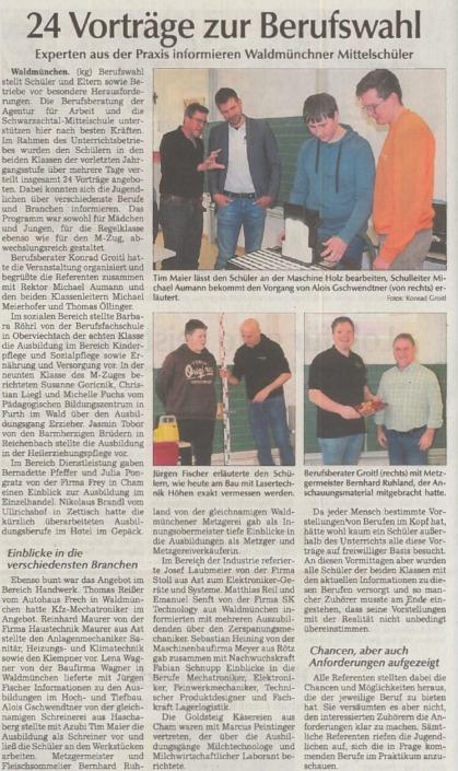 gschwendtner-Artikel-Chamer-Zeitung Gschwendtner Schreinerei Artikel Chamer Zeitung