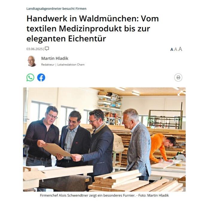 Dr. Hopp besucht Schreinerei Gschwendtner